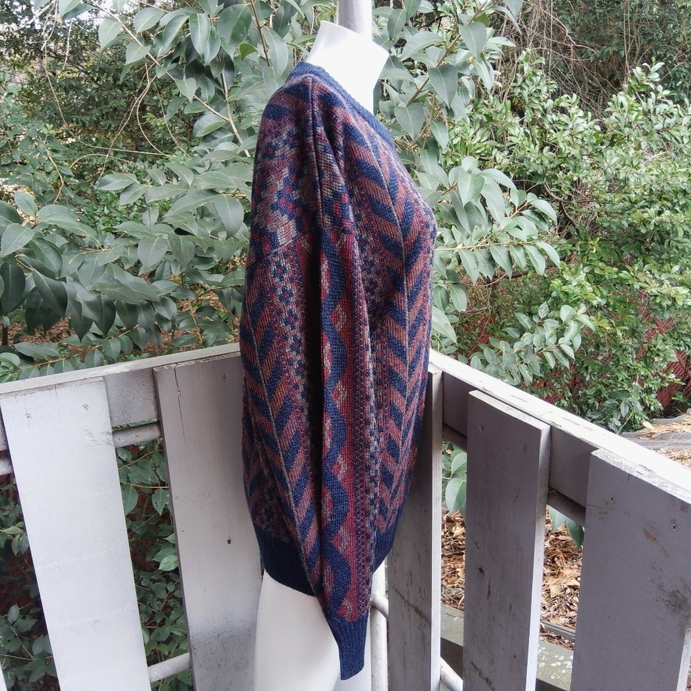 Vintage 80s Academia Preppy Retro Grandpa Pullover Crewneck Sweater - Picture 3 of 11